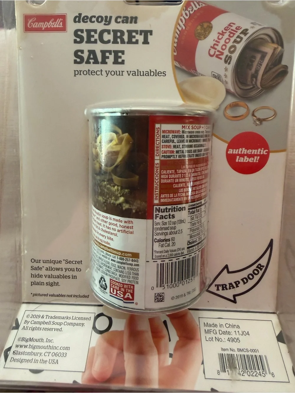 Cambell’s Chicken Noodle Soup Decoy Can Secret Safe